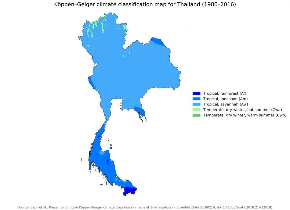 Mapa de temperatura de Tailandia