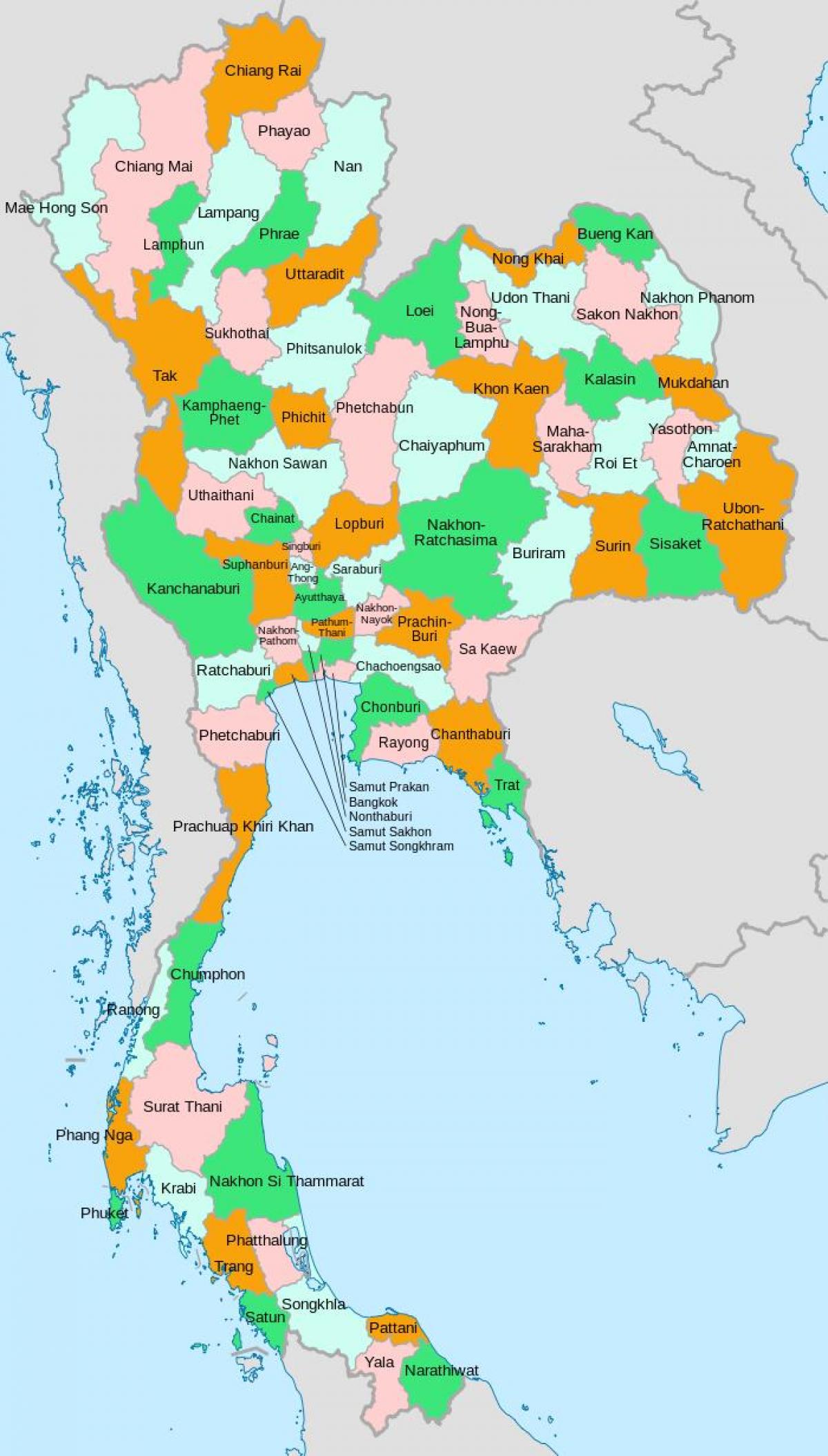 Mapa del estado de Tailandia